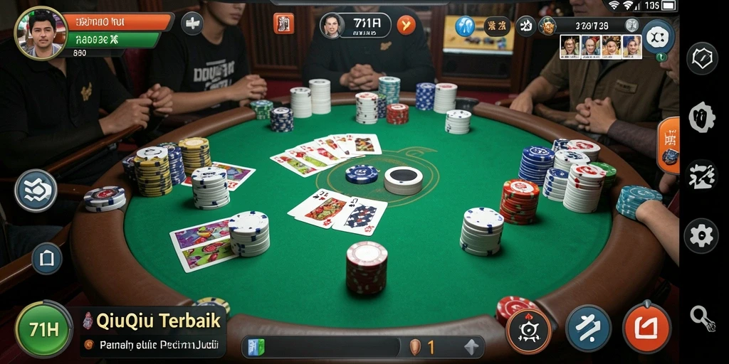 Tampilan gameplay QiuQiu yang seru dan mendebarkan.