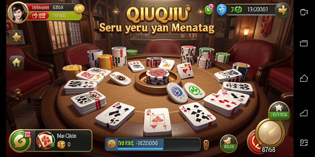 Tangkapan layar gameplay QiuQiu yang menegangkan di 8768.