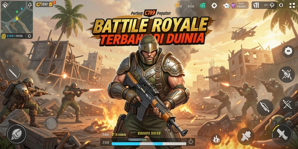 Tangkapan layar C789 menampilkan aksi seru dalam pertempuran Battle Royale.