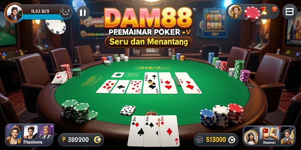Tampilan game Poker yang menegangkan dengan pemain dari berbagai level.