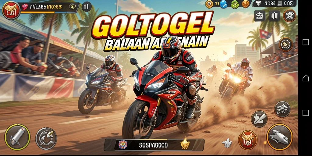 Gameplay balapan motor yang mendebarkan dalam GOLTOGEL.