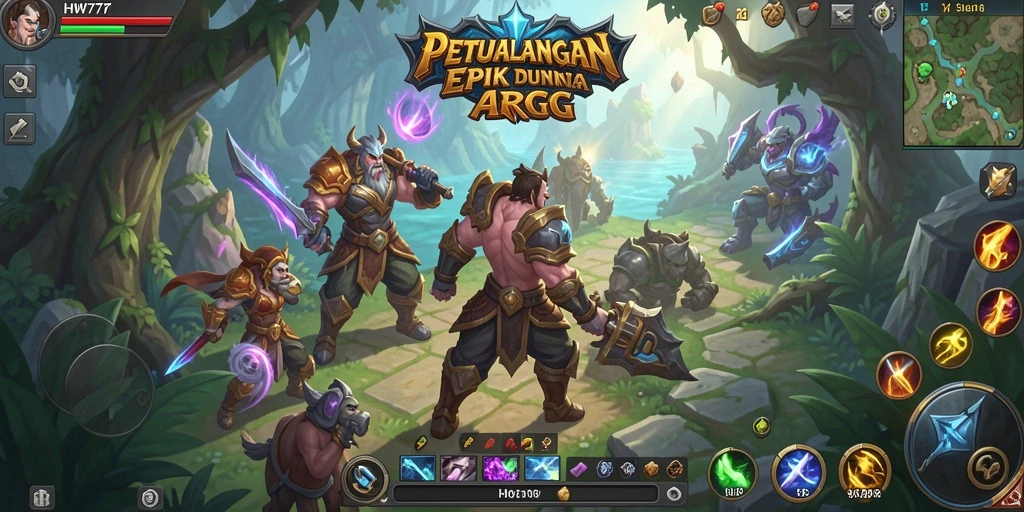 Screenshot gameplay HW777 menampilkan aksi pertarungan yang mendebarkan.
