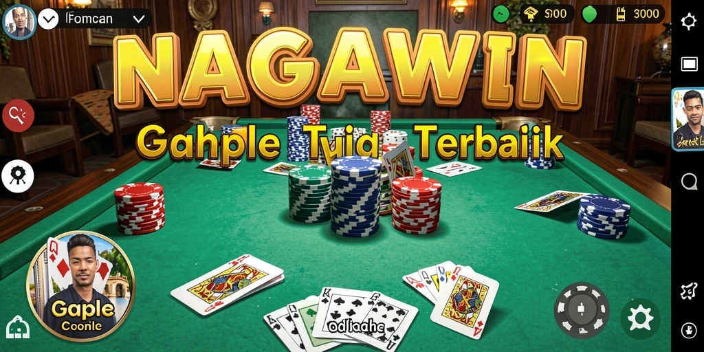Tampilan gameplay seru NAGAWIN dalam permainan Gaple.