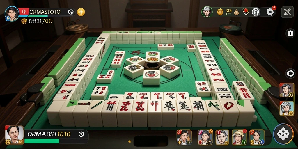 Tampilan gameplay seru dari ORMASTOTO saat bermain Mahjong.
