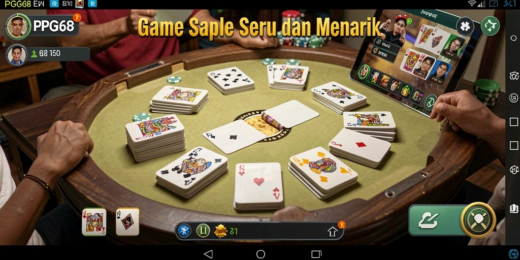 Tampilan utama PGG68 menampilkan aksi seru permainan Gaple.