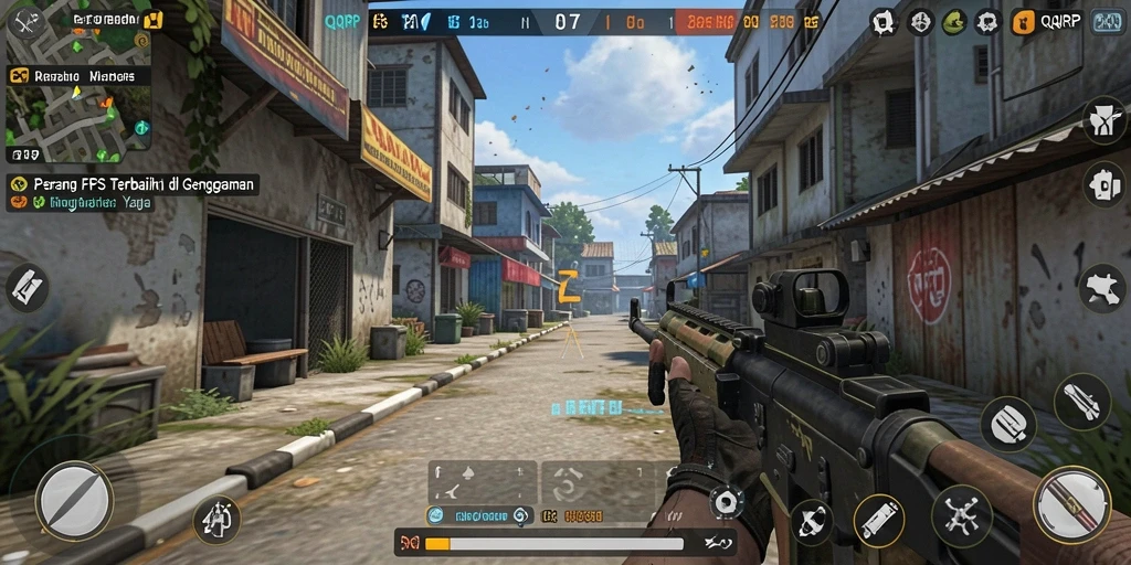 Screenshot menampilkan aksi seru dalam gameplay QQRP.