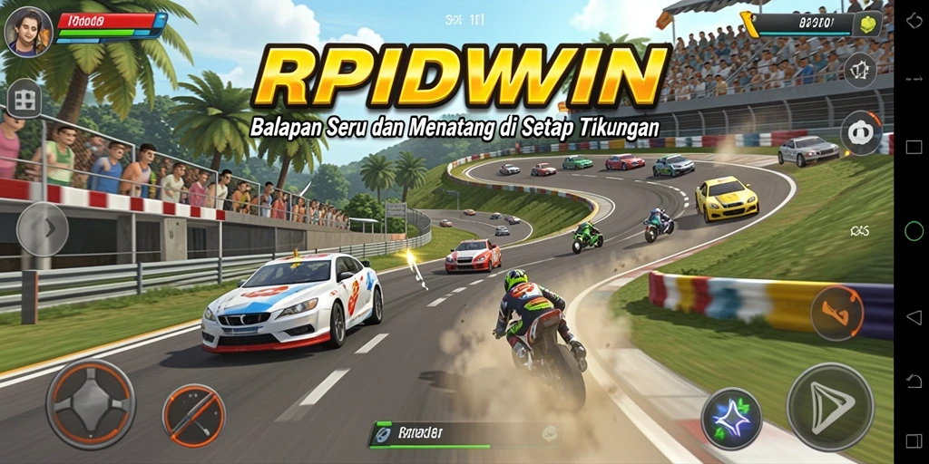 Gameplay balapan yang seru dan memukau di RPIDWIN.