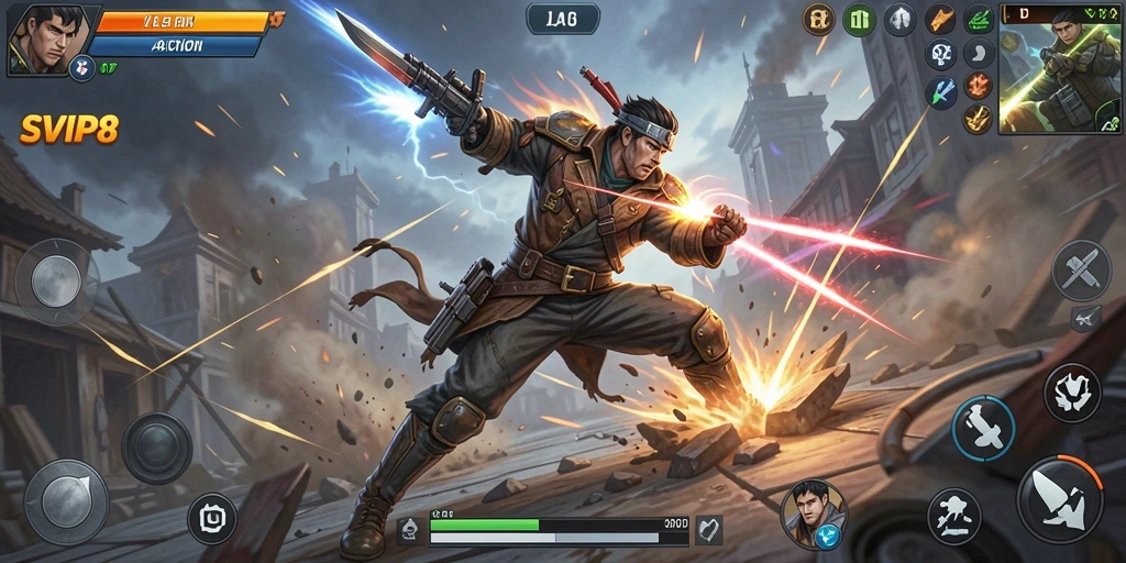 Tangkapan layar gameplay SVIP8 yang menunjukkan aksi pertarungan yang mendebarkan.