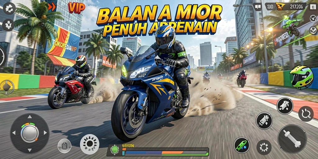 Tampilan gameplay seru dan mendebarkan di TOKOPEDIAVIP.