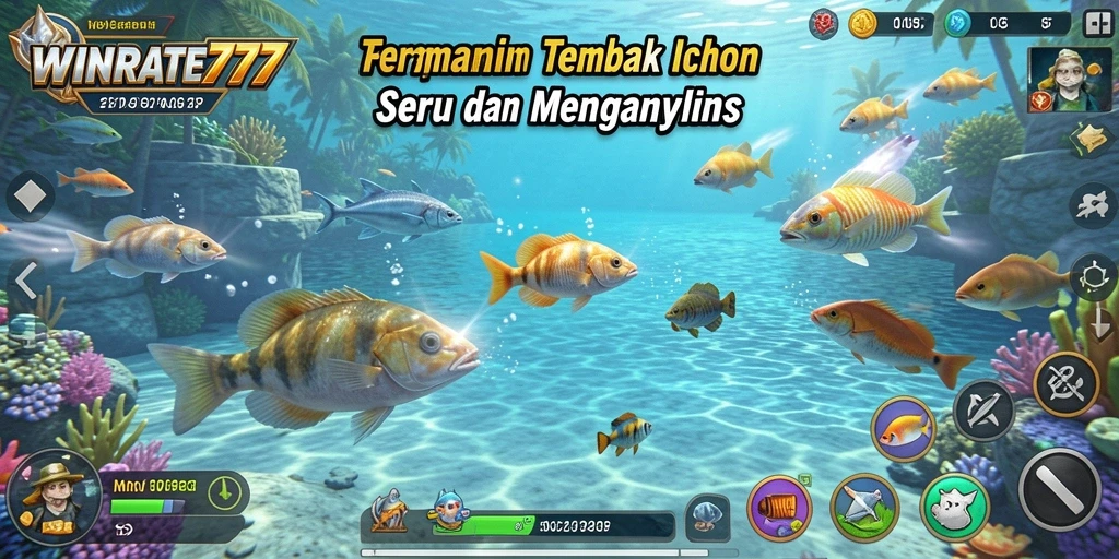 Gameplay seru WINRATE777 menembak ikan untuk kemenangan.